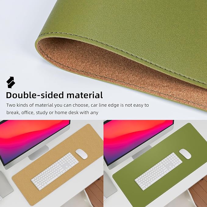 Leather Desk pad Protector, Large Desk mat - Image 2