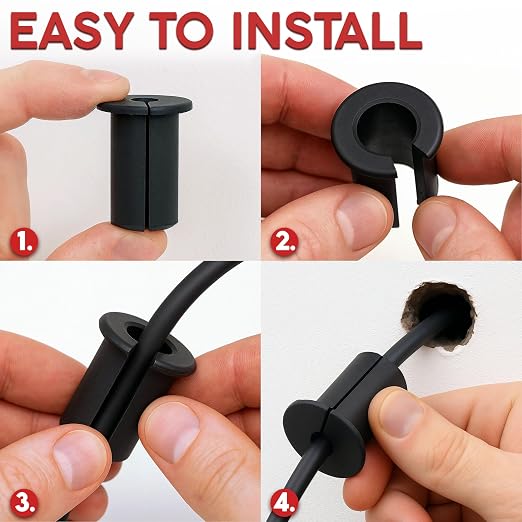 4 Pack 3/4" Silicone Cable Wall Grommet Compatible - Image 3