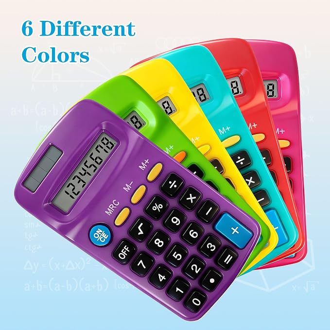 12 Pack Pocket Calculator Bulk: 8 Digit Hand Held Basic Calculator Small Solar - Image 3