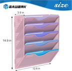 Gawerk 5 Tier Hanging Wall File Organizer, Mesh Mail Paper Orgnization Hanging - Image 2