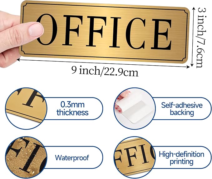 The Office Sign for Home and Business Door，Self-Adhesive Waterproof and - Image 2