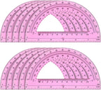 Hoiny 10 Pack Clear Protractor, 6 Inch Plastic Protractors, 180 Degrees by Hoiny