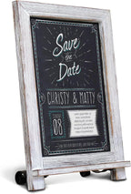 HBCY Creations Rustic Whitewash Tabletop Chalkboard Sign / Hanging Magnetic by HBCYCreations
