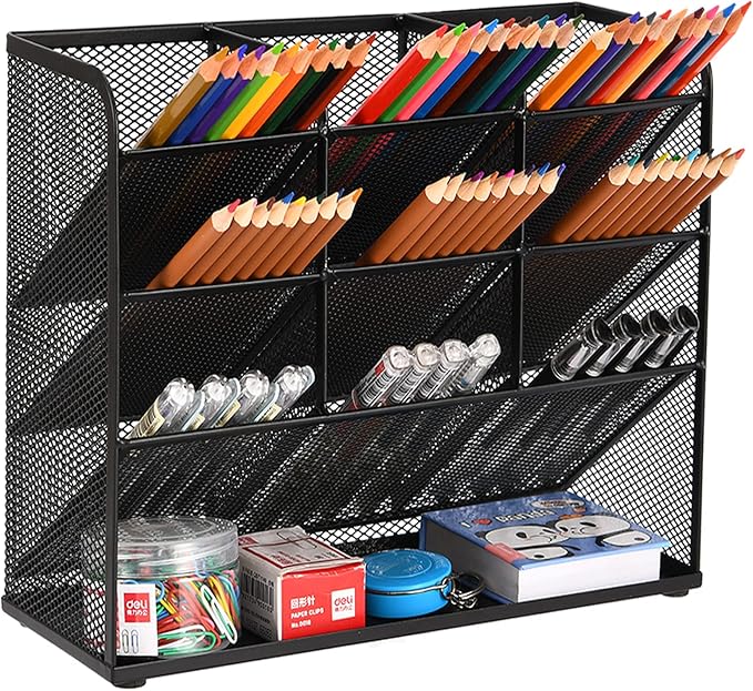 Marbrasse Mesh Desk Organizer, Desktop Stationary Organizer, Storage Rack by Marbrasse