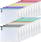 Oaimyy-18PCS-12 x 16 Inches-Mesh Zipper Pouch, Plastic Zip File Folders Puzzle by Oaimyy
