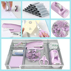 Purple Office Desk Accessories, Stapler and Tape Dispenser Set, Staple Remover - Image 4