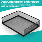AZFUNN Wire Mesh Letter Trays Paper Tray Desk File Organizer, 2 Pack Stackable - Image 5