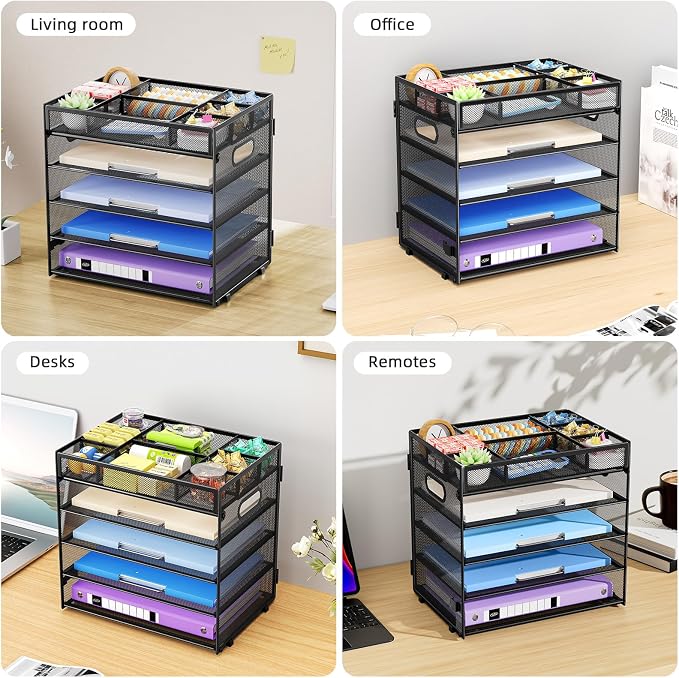 Marbrasse 5-Tier Letter Tray Paper Organizer - Image 7