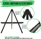 U.S. Art Supply 16" Black Wood Tabletop Easel - Image 3