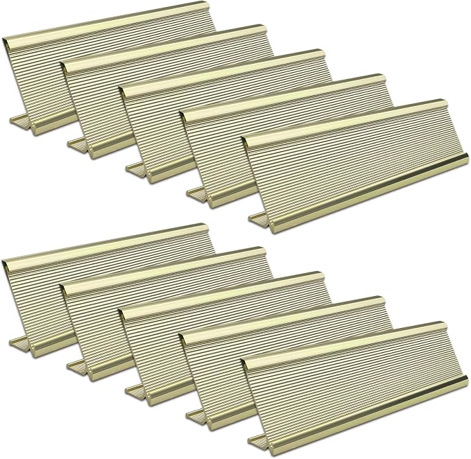 10 Pack 2" x 8" Aluminum Desk Name Plate Holder, Office Name Plate Holder by Unknown