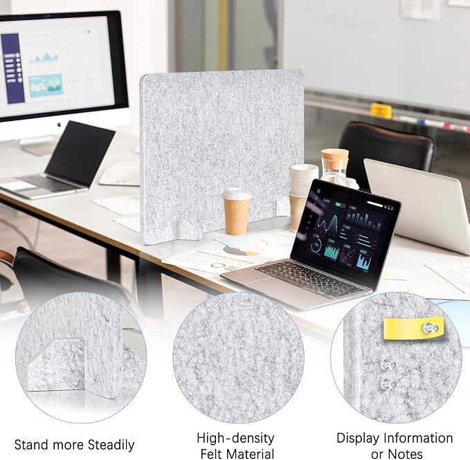 AMUSIGHT 2 Pack Acoustic Desk Dividers - Image 3