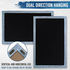 HBCY Creations 11" x 17" Rustic Blue Solid Wood Frame Wall Chalkboard, Magnetic - Image 3