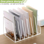 SANRUI Acrylic Desk File Organizer, 6 Vertical Compartments Clear Magazine File - Image 5