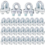100PCS 3/8" M10 Zinc-Plated Wire Rope Clamps – Heavy Duty U-Bolt Cable Clips by High-PQ
