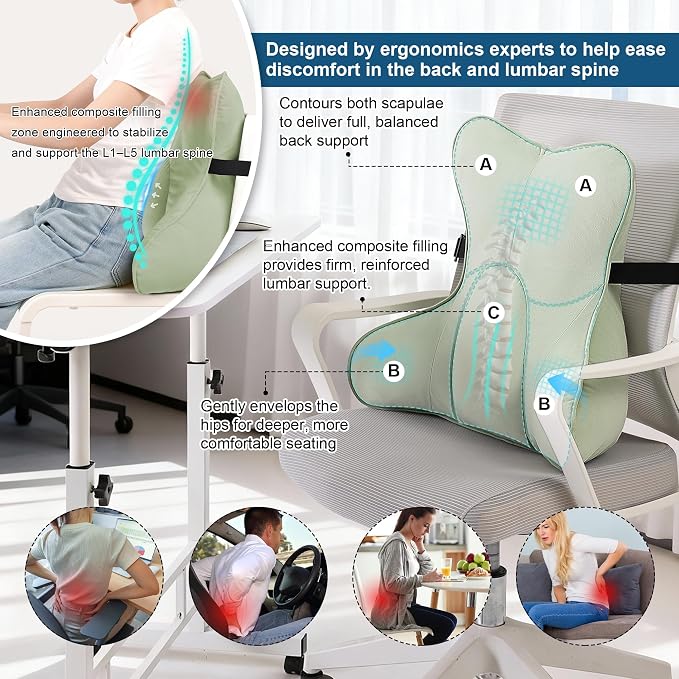 Ailuteie Ergonomic Lumbar Support Pillow – Multi-Functional Back Cushion - Image 4