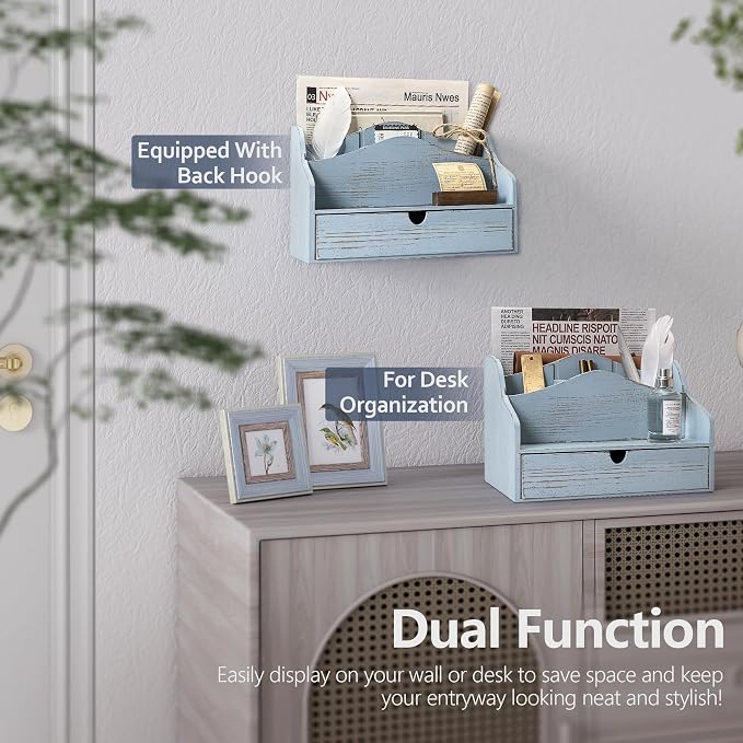 Rebee Vision Pine Wood Mail Organizer - Image 4