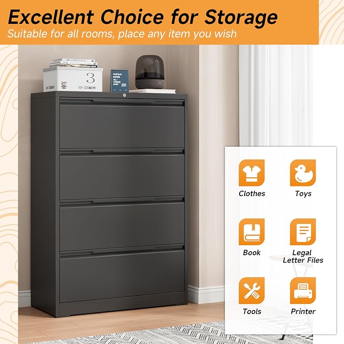 Bestoo 4-Drawer File Cabinet - Image 4