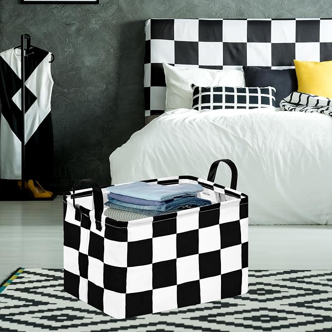 FUULOXE Storage Bin for Shelves Rectangle Closet Baskets Foldable Box - Image 4