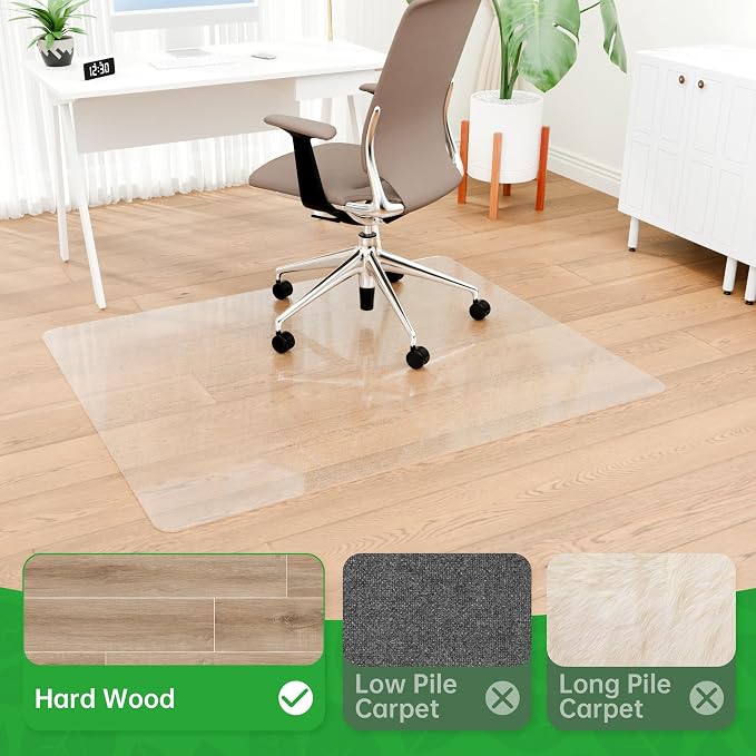100pointONE Office Chair Mat for Hardwood Floors, Easy Glide Floor Mat for - Image 3
