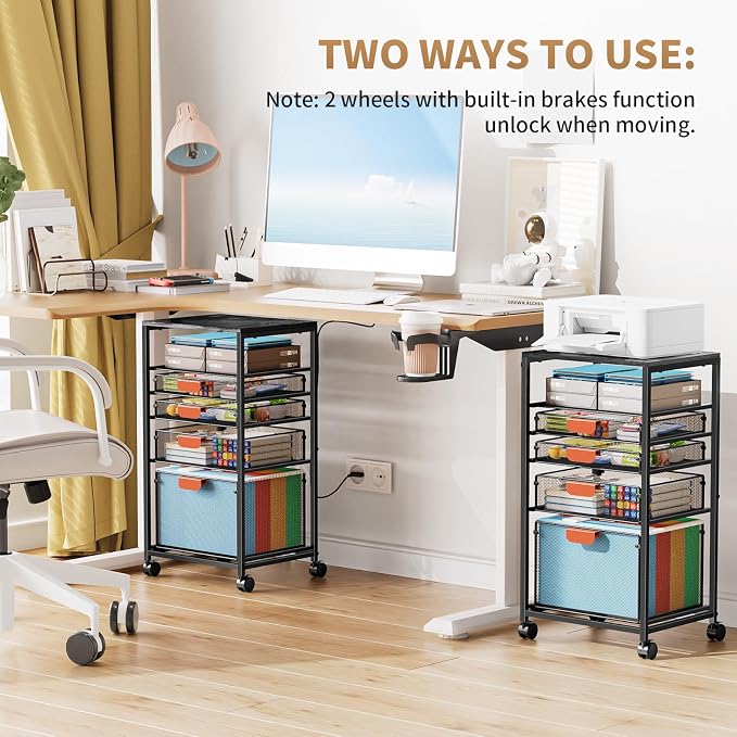 Marbrasse Rolling File Cart - Image 4