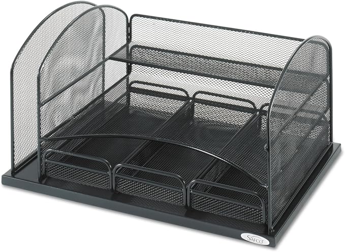 Safco Products 3252BL Onyx Mesh Desktop Organizer - Image 4