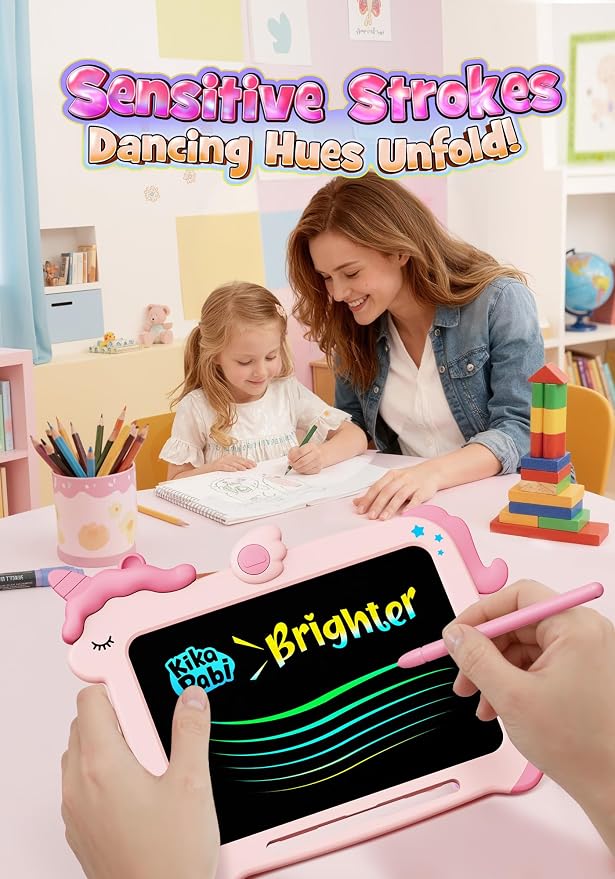 Kikapabi LCD Writing Tablet for Kids, Unicorn Colorful Screen Doodle Board - Image 3