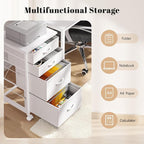 4 Drawers Mobile File Cabinet Vertical Filing Cabinet - Image 7