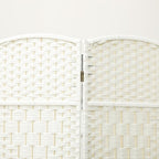 HOMCOM 4 Panel Room Divider, Hand-Woven Freestanding Wall Partition - Image 8