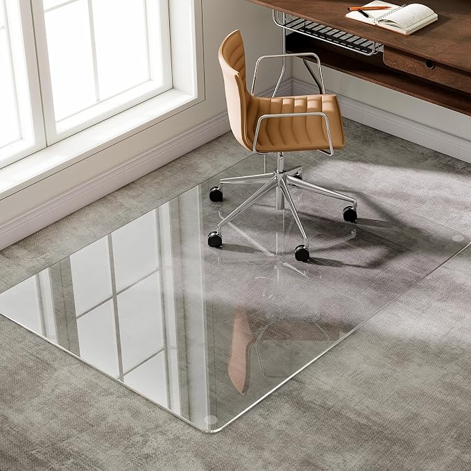 GLSLAND Tempered Glass Chair Mat, Transparent - Image 7
