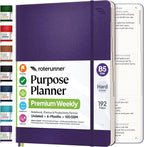 Roterunner Purpose Planner Notebook B5 7.5”x9.8” Undated 2026 Daily Weekly and by Roterunner