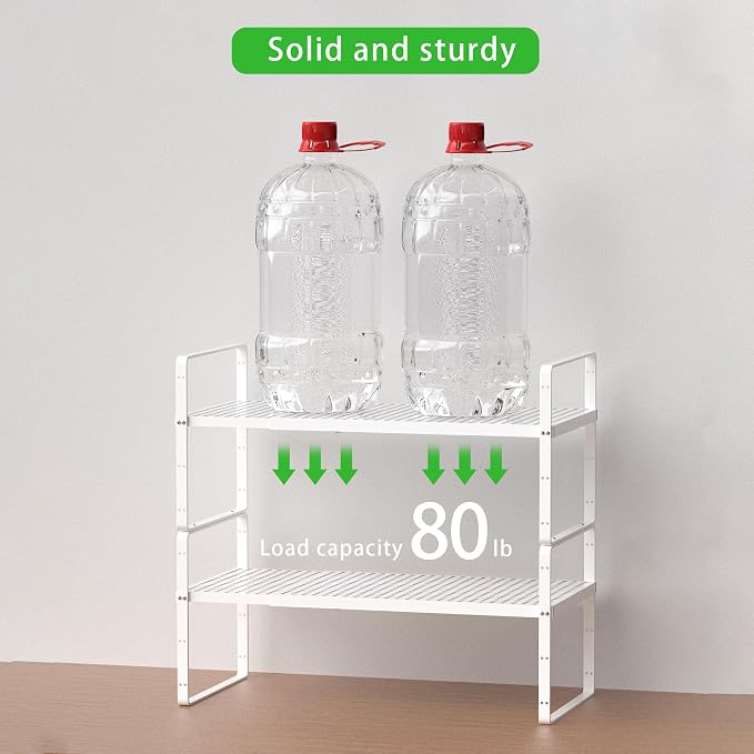 SOFRON Expandable Cabinet Storage Shelf Stackable Organizer Rack - Image 4