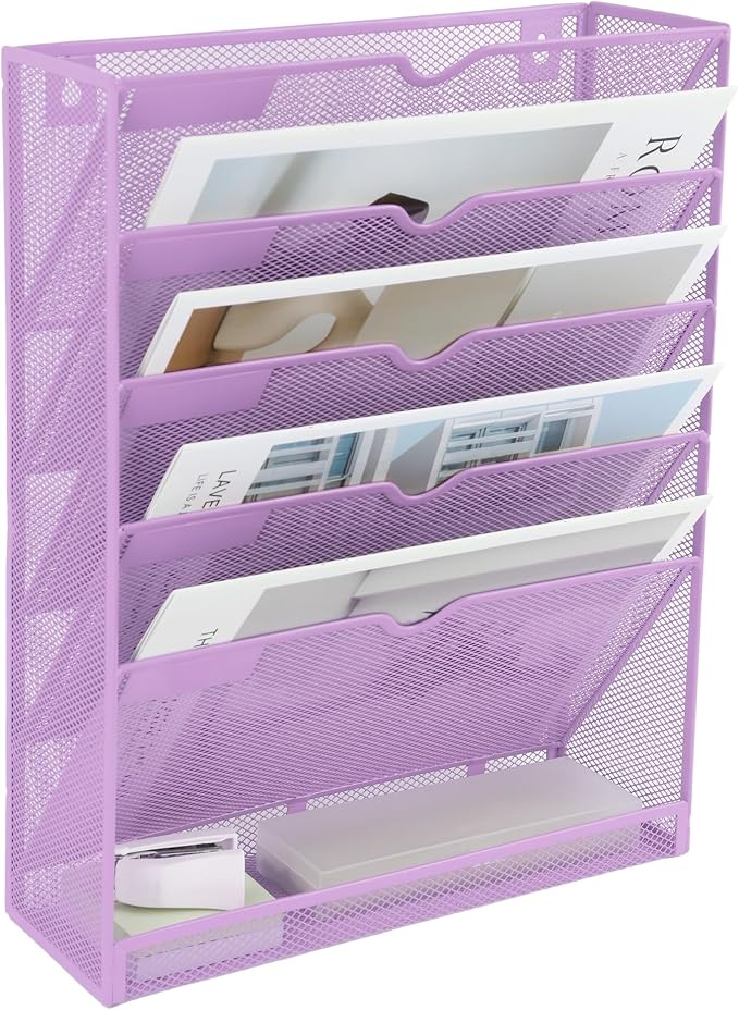 EASEPRES 6 Tier Mesh Hanging Wall File Organizer, Desk Vertical Mail Paper - Image 8