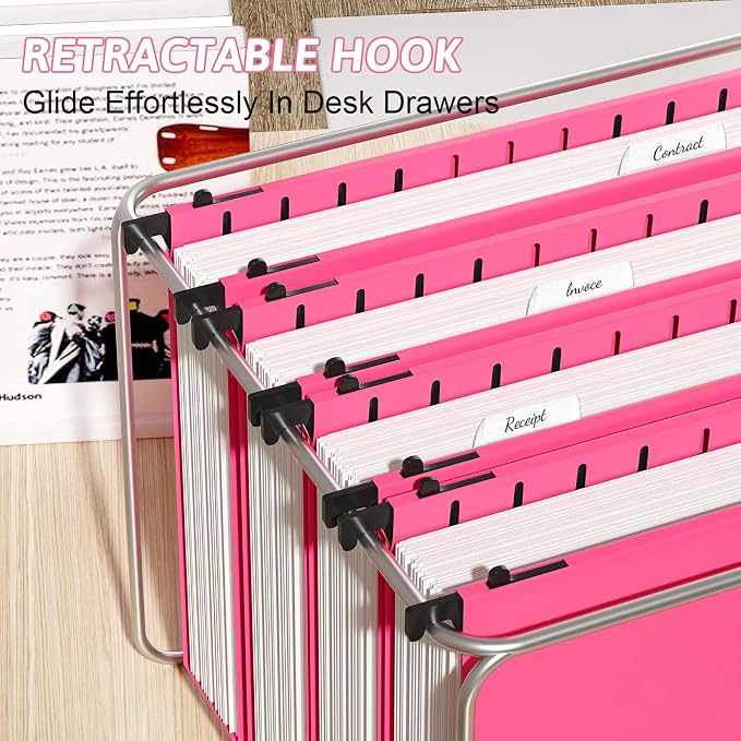 Nordun Extra Capacity Plastic Hanging File Folder Letter Size, 12 Pack - Image 6