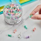 FUDAO FAMILY 300pcs Push Pins for Bulletin Board, Thumb Tacks for Wall Corkboard - Image 3