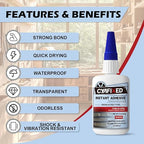 CYAFIXED Professional Grade Cyanoacrylate Super Glue, Super Thin Viscosity CA - Image 2