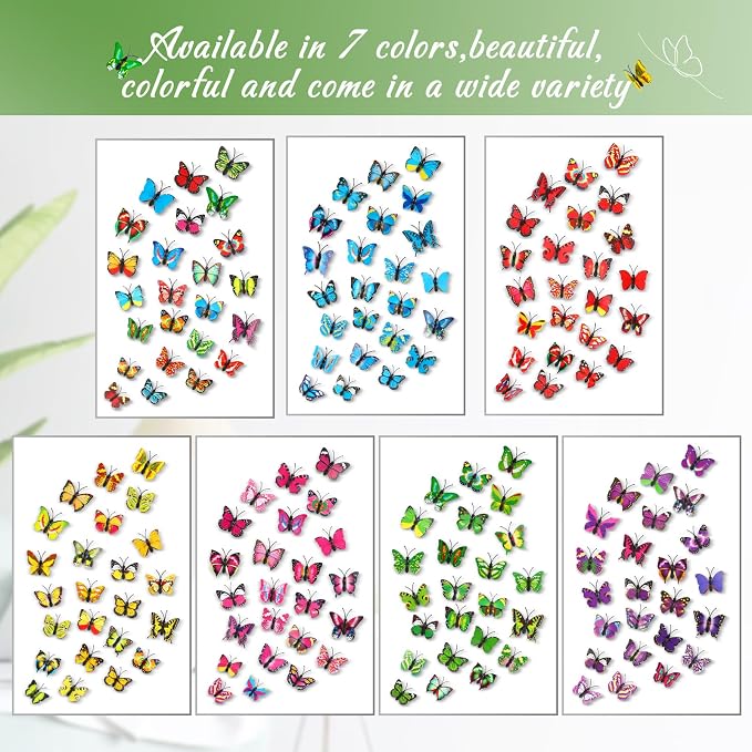 50Packs Butterfly Decorative Push Pins Blue Thumbtacks Cute Thumb Tacks Pushpins - Image 2