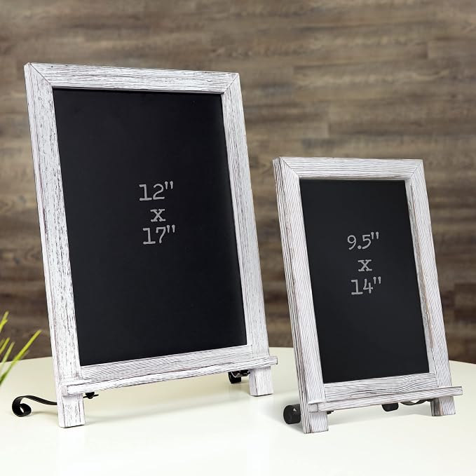Rustic Whitewash Tabletop Chalkboard Sign/Hanging Magnetic Wall - Image 9