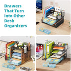 Marbrasse 3 Packs Desk Drawer Organizers, Metal Mesh Dividers - Image 6