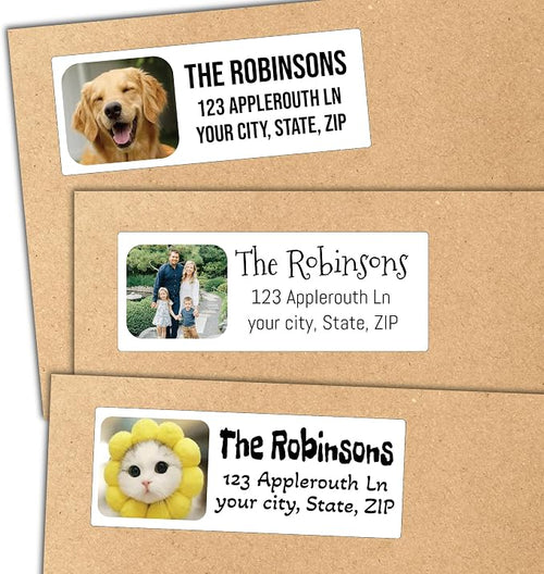 Address Labels Personalized | Upload Your Photo Image or Logo | Custom Return by FairwindsDesigns