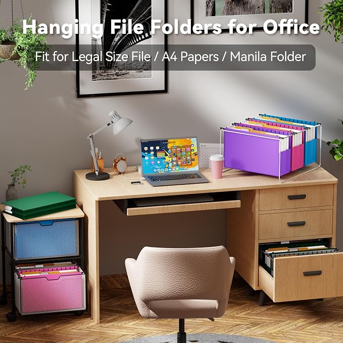 Ansook Legal Size Hanging File Folders Extra Capacity, Heavy Duty 4" Expandable - Image 7