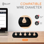GLUIT Adhesive Desktop Cable Organizer 15 Slots Versatile Cord Holders Wire - Image 4