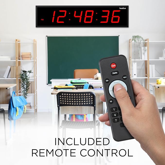 Ivation Huge Oversized 72" Large Digital LED Clock | Big Digital Clock - Image 5