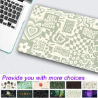 Boho Aesthetic Desk Mat Beige Retro Hippie Boho XXL Large Extended Gaming Green - Image 2