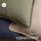 Foindtower Set of 2 Decorative Linen Fringe Throw Pillow Covers Boho Farmhouse - Image 4