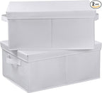 HOONEX Storage Bins with Lids for Organizing, Storage Boxes with 2 Carrying by HOONEX