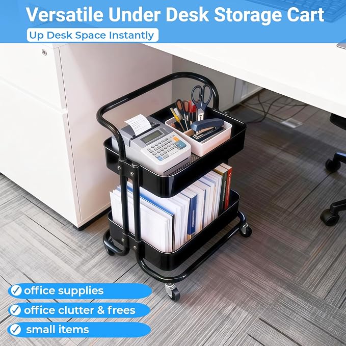 Ufriandz 2 Tier Rolling Utility Cart - Image 3