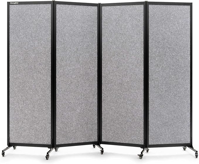 Upgrade Version Room Partition and Divider, Freestanding Rolling Dividers by StrongBird