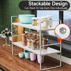 jkxoo 16.5-27’’L Expandable Kitchen Shelf Organizer, Stackable Shelves Organizer - Image 4