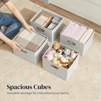 PRANDOM Storage Bins with Lids Linen Fabric Foldable Storage Boxes Organizer - Image 4
