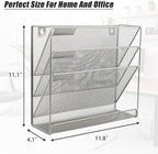 EASEPRES Desk File Organizer Mesh 4-Tier, Hanging Wall Mount Document - Image 2